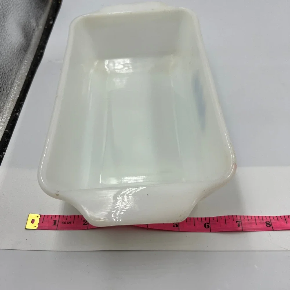 Vintage Anchor Hocking FireKing Milk Glass Casserole Dish 1 Qt‎ Blue Cornflower